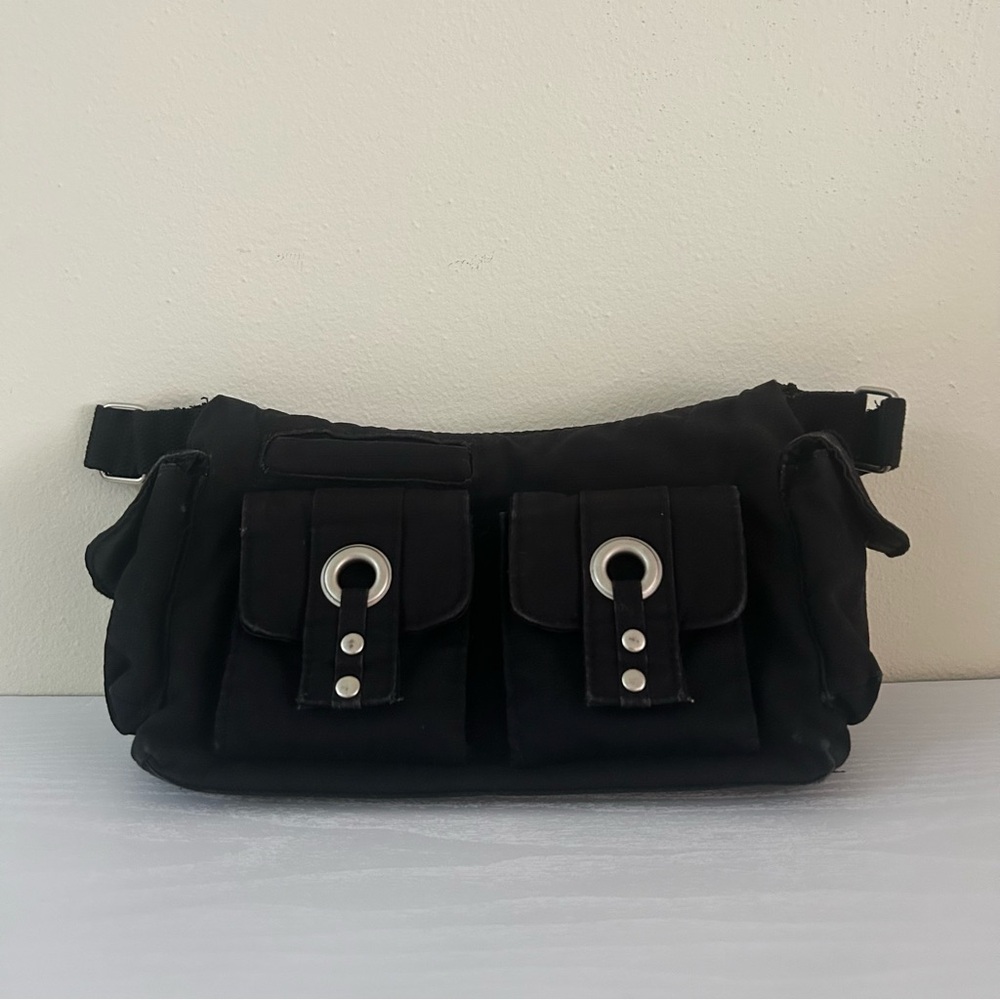 Black Shoulder Bag Purse Y2K Grunge Boho Unbranded 100% Cotton